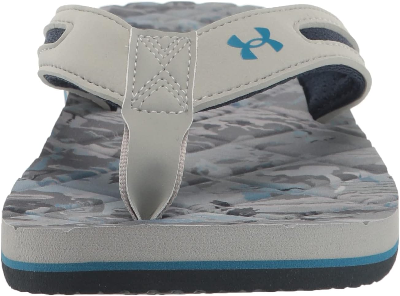 Under Armour мужские сланцы Marathon Key V Slide, Sharkskin Gray (100)/Coastal Blue — фото 2