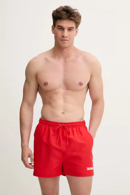 Плавки мужские с принтом Calvin Klein, красный