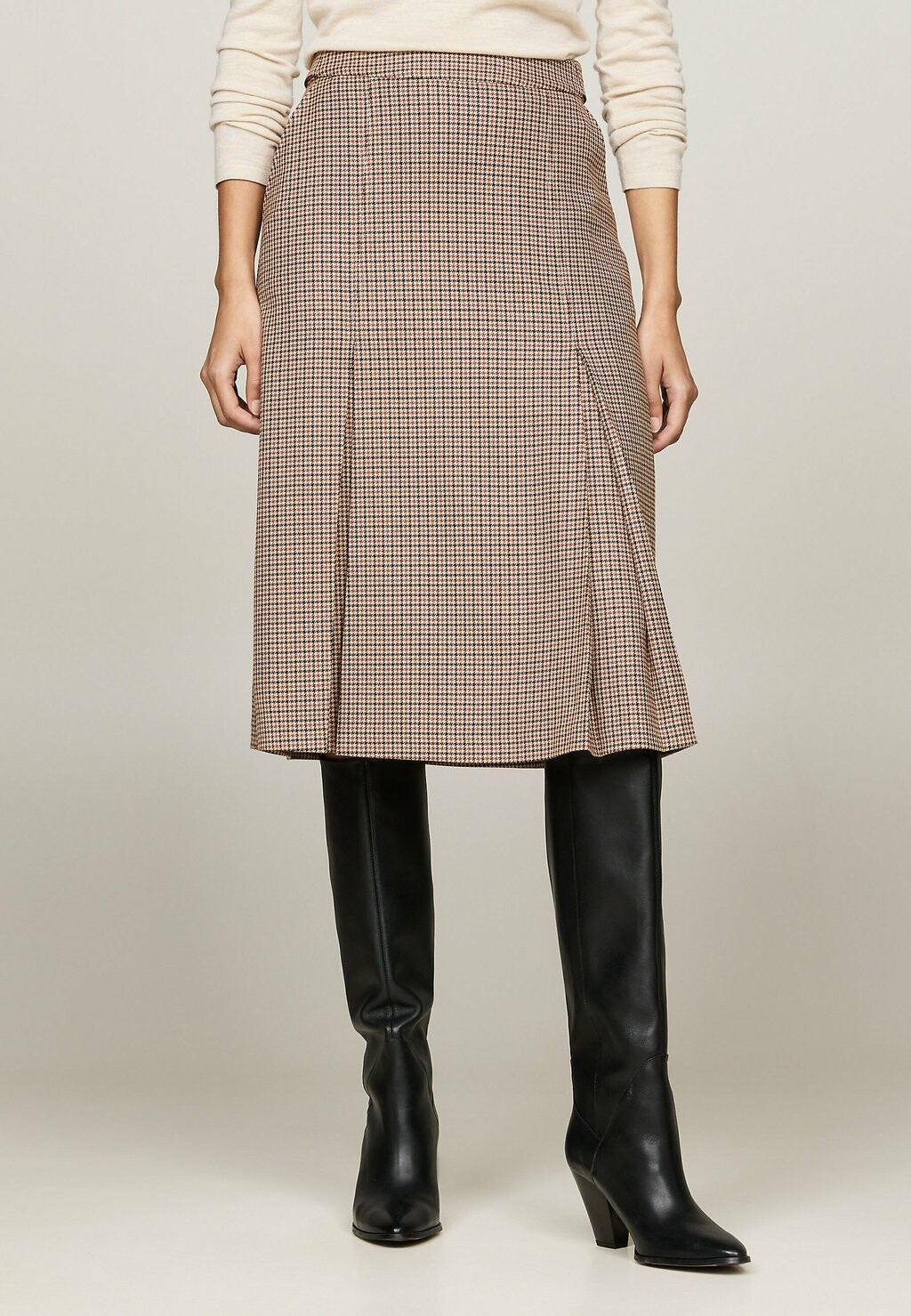 

Юбка А-силуэта HOUNDSTOOTH CHECK MIDI Tommy Hilfiger, коричневый