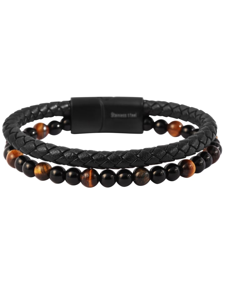 

Adeliás Мужской браслет из нержавеющей стали, 21 см, черный