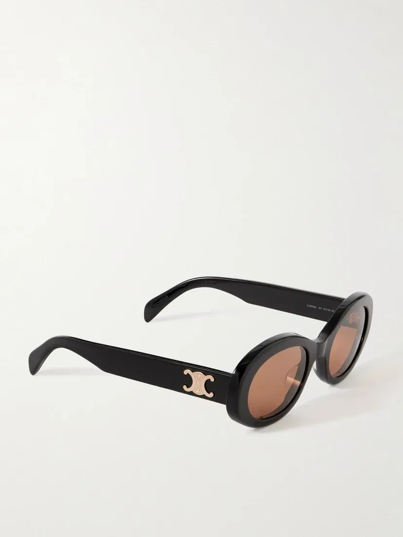 Солнцезащитные очки Triomphe в овальной оправе из ацетата CELINE EYEWEAR, черный — фото 3