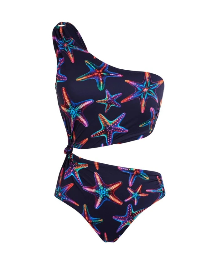 

Асимметричный цельный купальник Floe в стиле диско. Звезды диско. Vilebrequin, синий