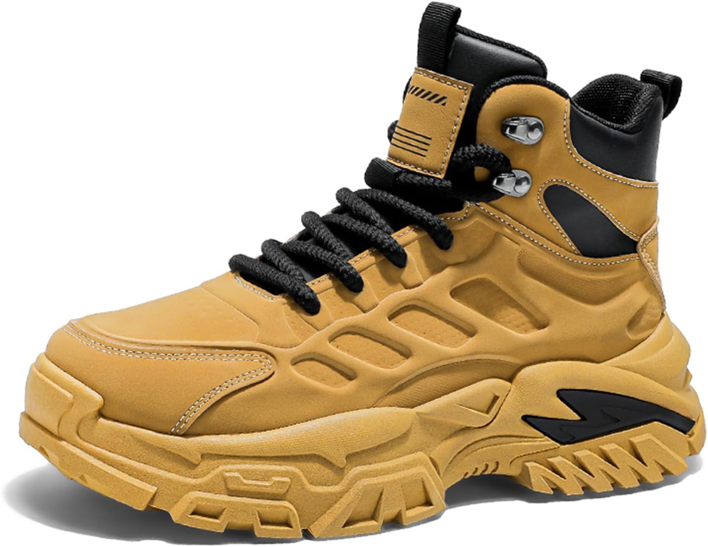 

Мужские высокие модные кроссовки Ботинки для пеших прогулок Повседневные спортивные прогулочные туфли Объемные кроссовки Spwagym, хаки