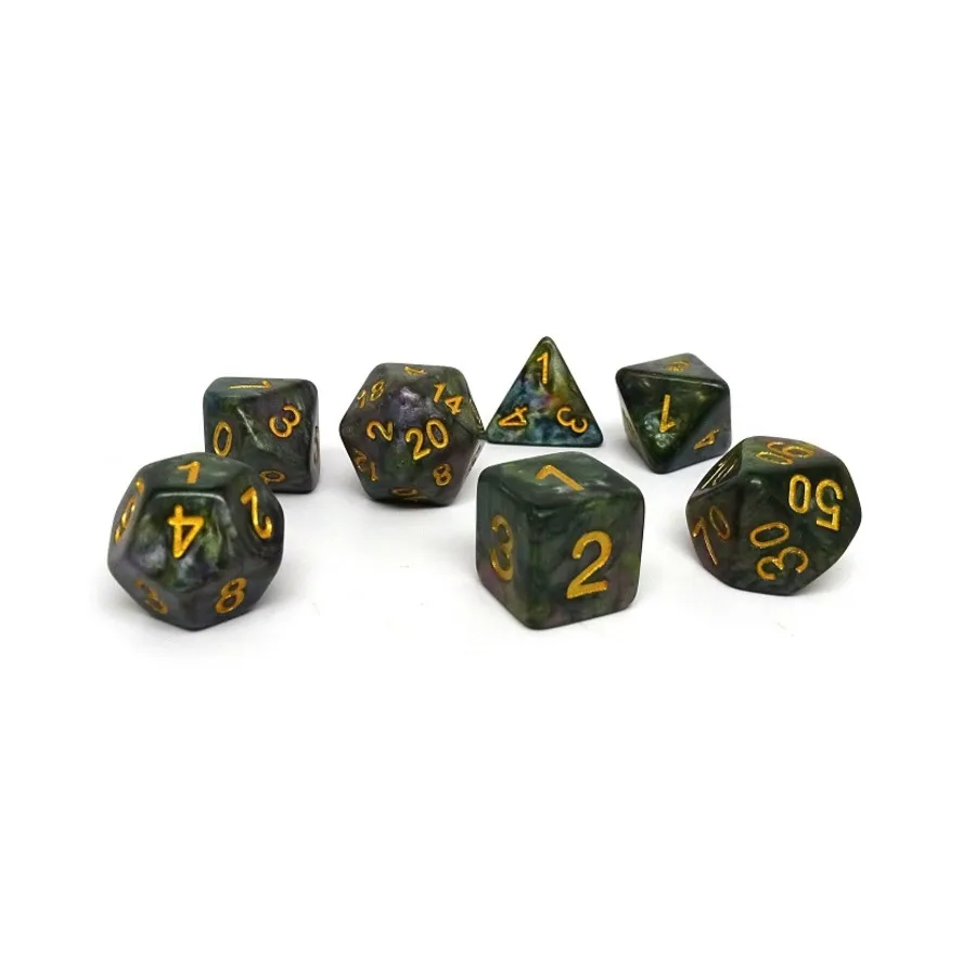 

Котловый водоворот с желтым (7), Dice - 7 Piece Poly Sets - Marble/Swirl (Easy Roller Dice)