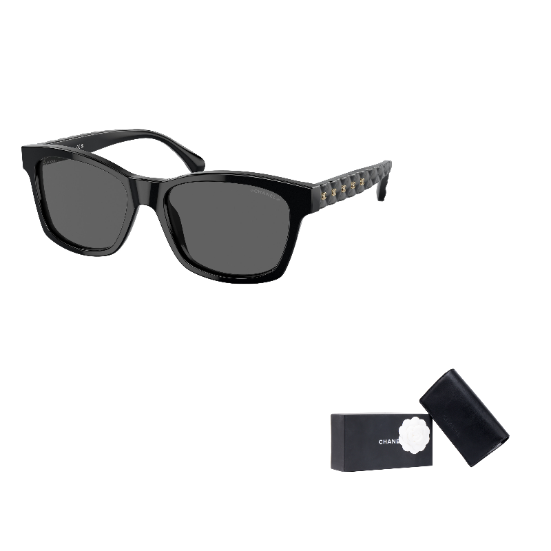 

CHANEL Квадратные солнцезащитные очки женские черные