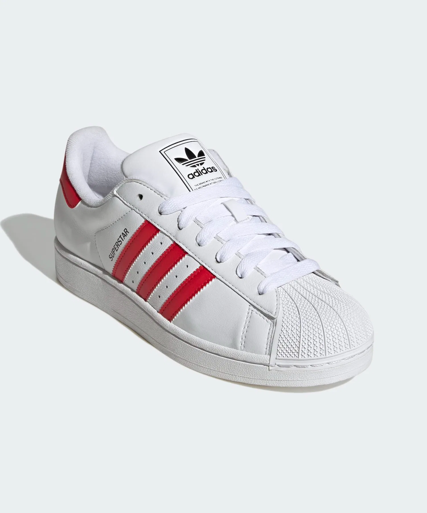 Унисекс кроссовки Adidas Superstar II из натуральной кожи чёрно-красные — фото 4