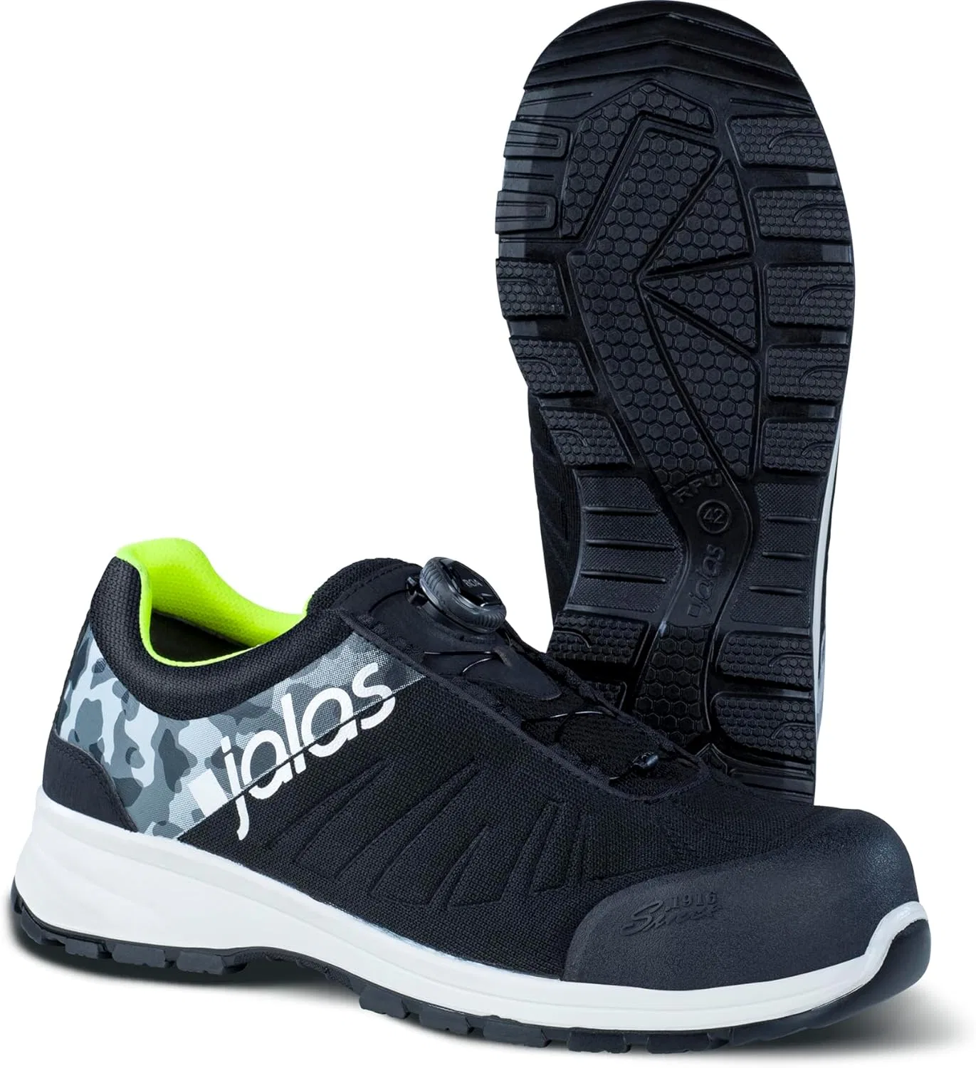 Защитные ботинки Jalas 7168 Zenit Evo Lightweight Safety Shoe S3, SRC с алюминиевым защитным носком, текстильной защитой от проникновения плазменной обработки, системой фиксации BOA, Black