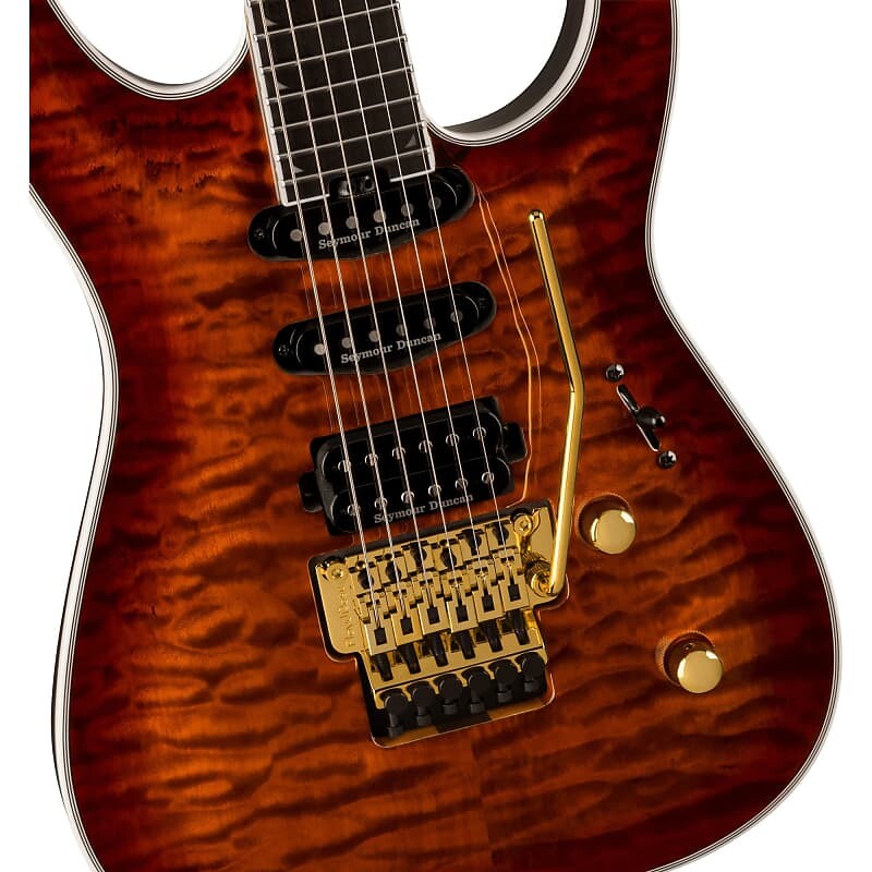 

Электрогитара Jackson Pro Plus Series Soloist SLA3Q Guitar w/ Ebony Fingerboard - Amber Tiger Eye