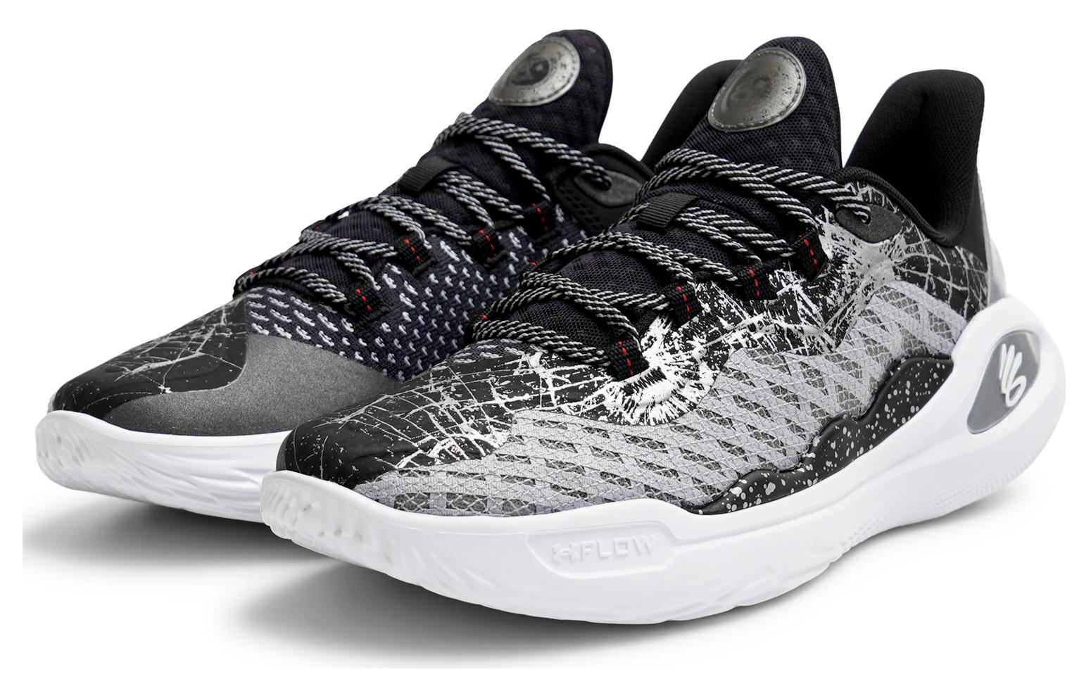 Кроссовки Under Armour Curry 11 Bruce Lee Future Dragon, белый черный серый — фото 3