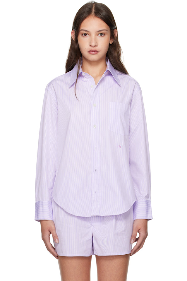 

Карманная рубашка в стиле 70-х Hommegirls, цвет lavender stripe