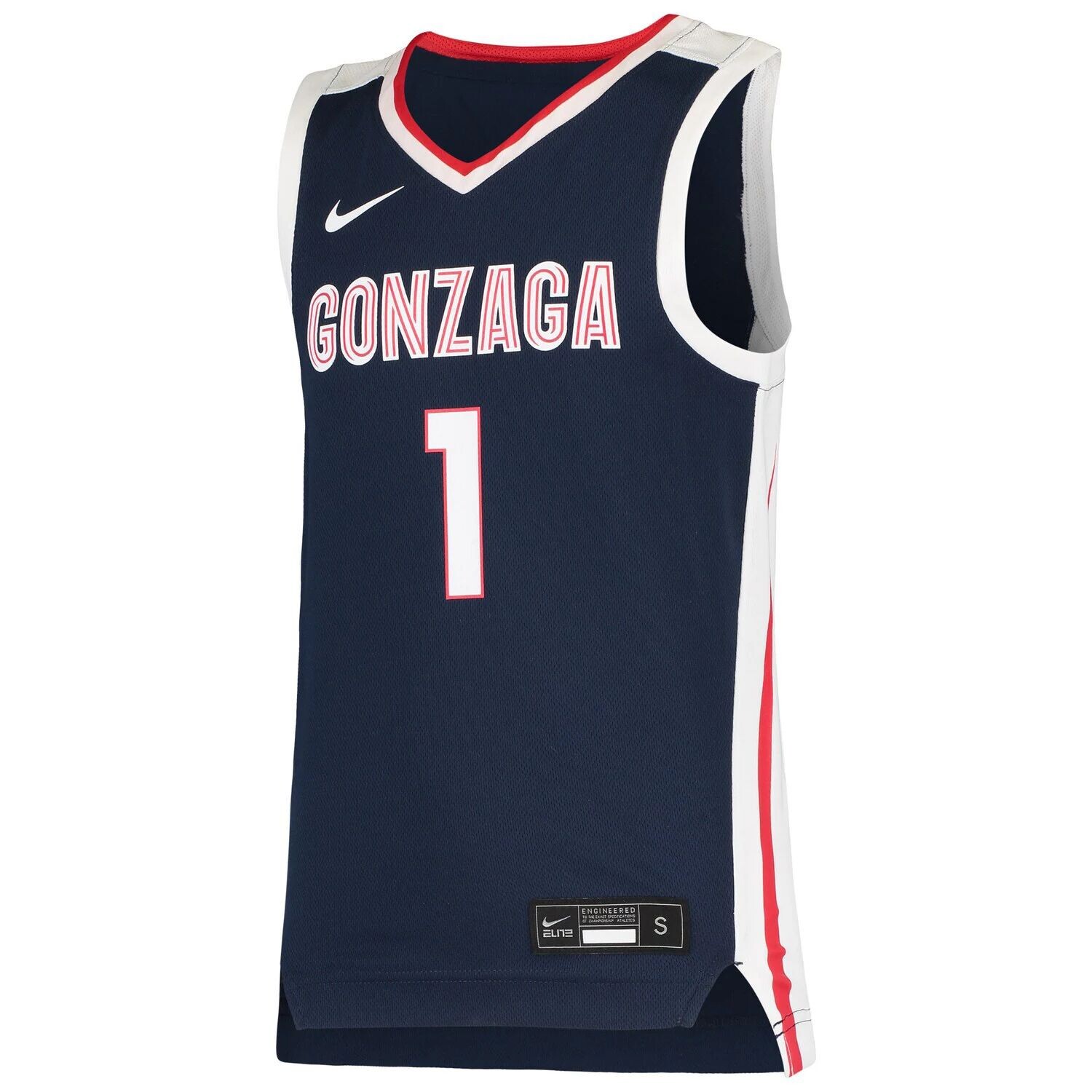 Реплика молодежной баскетбольной майки Nike #1 Navy Gonzaga Bulldogs Team Nike — фото 2