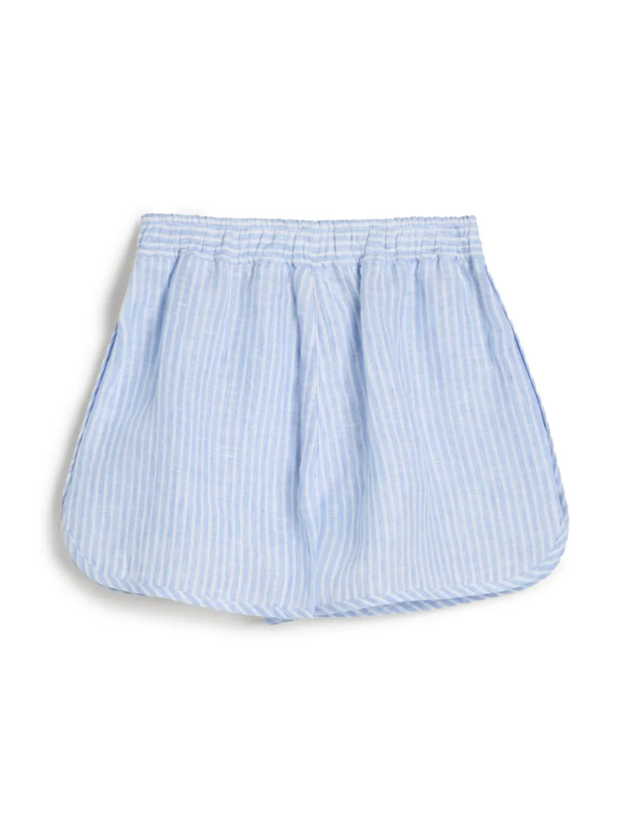 Brunello Cucinelli Kids льняные шорты в полоску, коричневый — фото 2