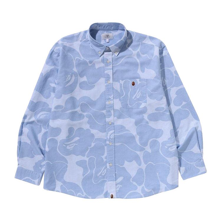 

Рубашка BAPE Stripe Camo Relaxed Fit Shirt, Sax