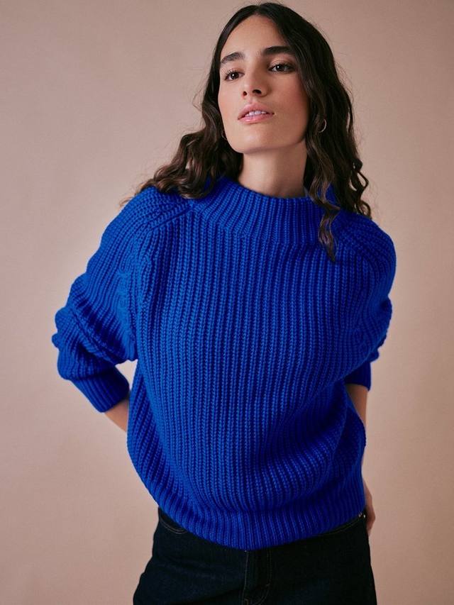 

Текстурированный джемпер из чистой мериносовой шерсти Cape Cove, Blue