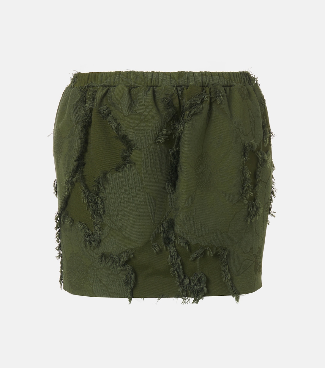 

Юбка-мини из жаккарда с цветочным узором fil coupé Gucci, Greysh Army Green