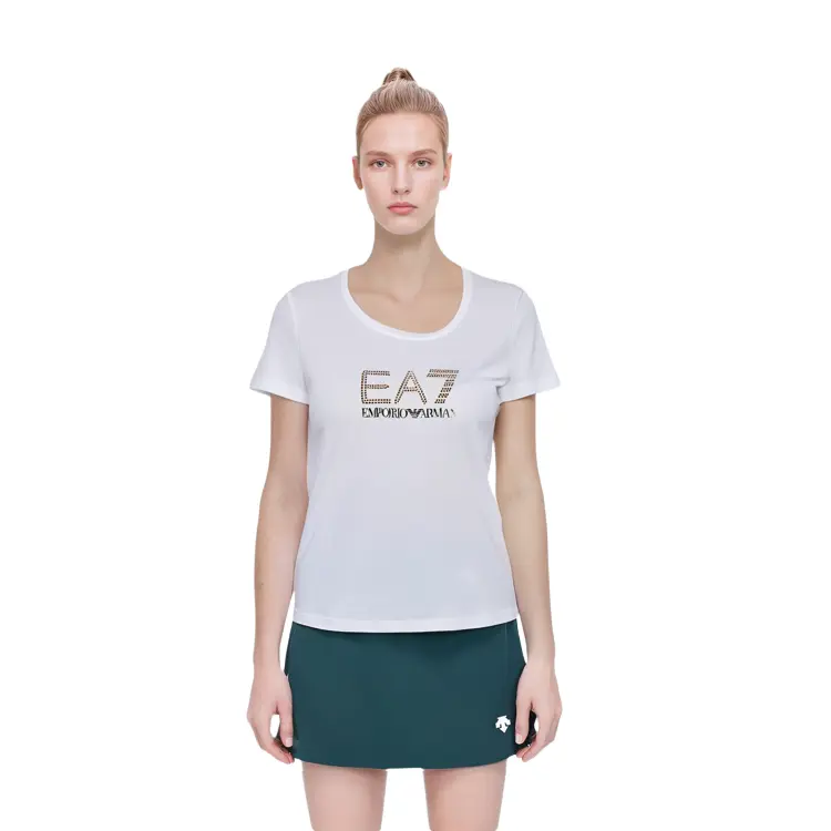 Футболка женская белая EA7 EMPORIO ARMANI — фото 4