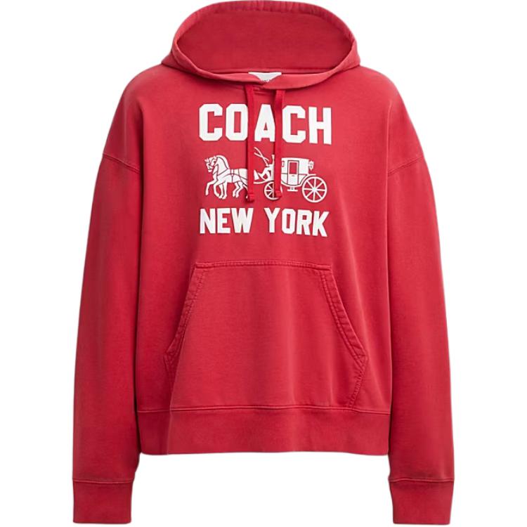 

Coach Толстовка унисекс, красные, с капюшоном, средней плотности ткани