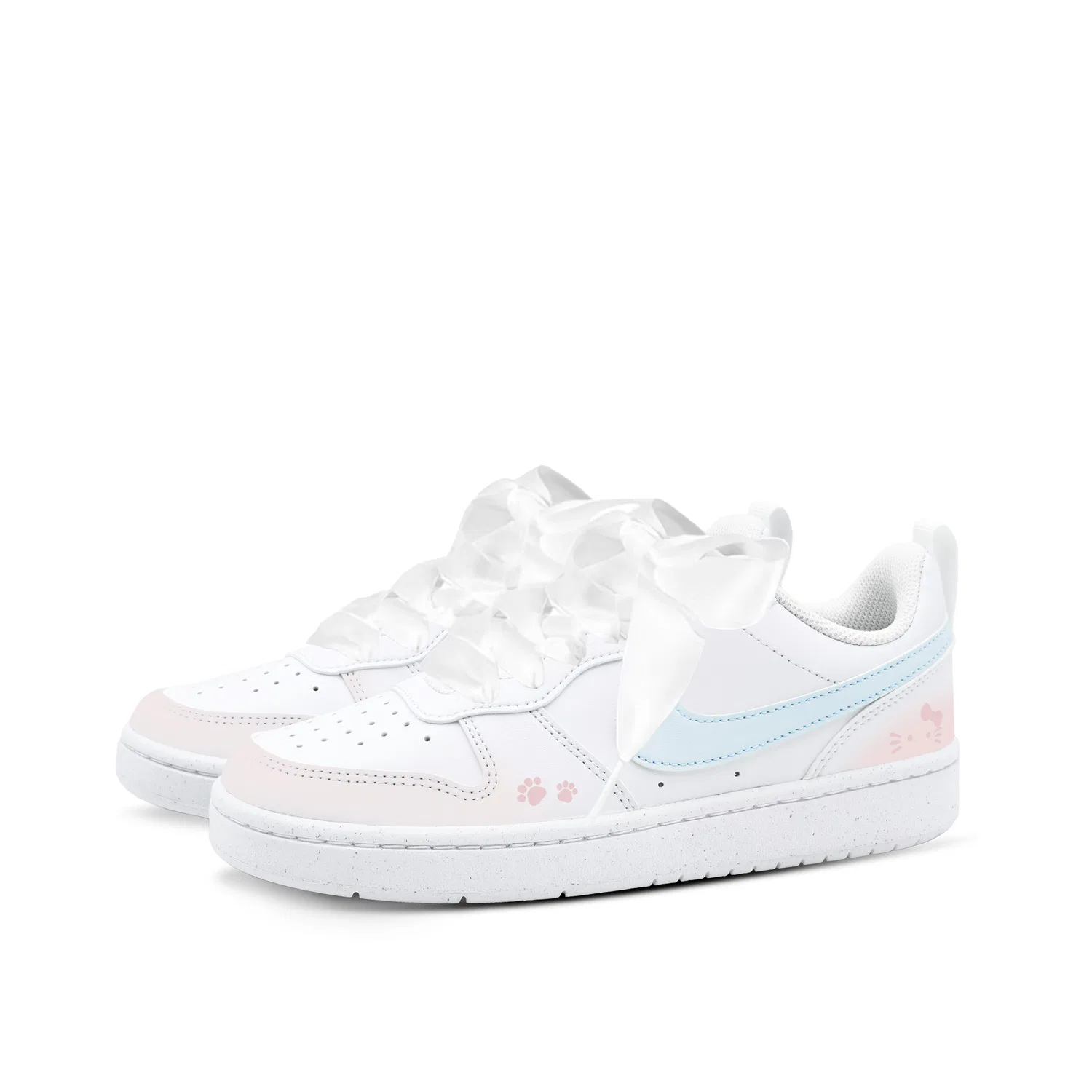 Кроссовки детские Nike Court Borough Low 2 белый/розовый/синий — фото 4
