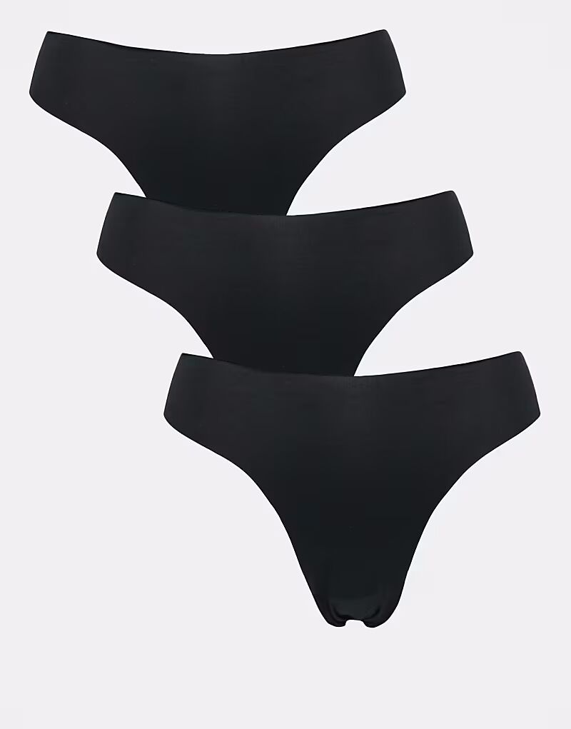 

ASOS DESIGN 3 пары бразильских трусов без VPL черного цвета