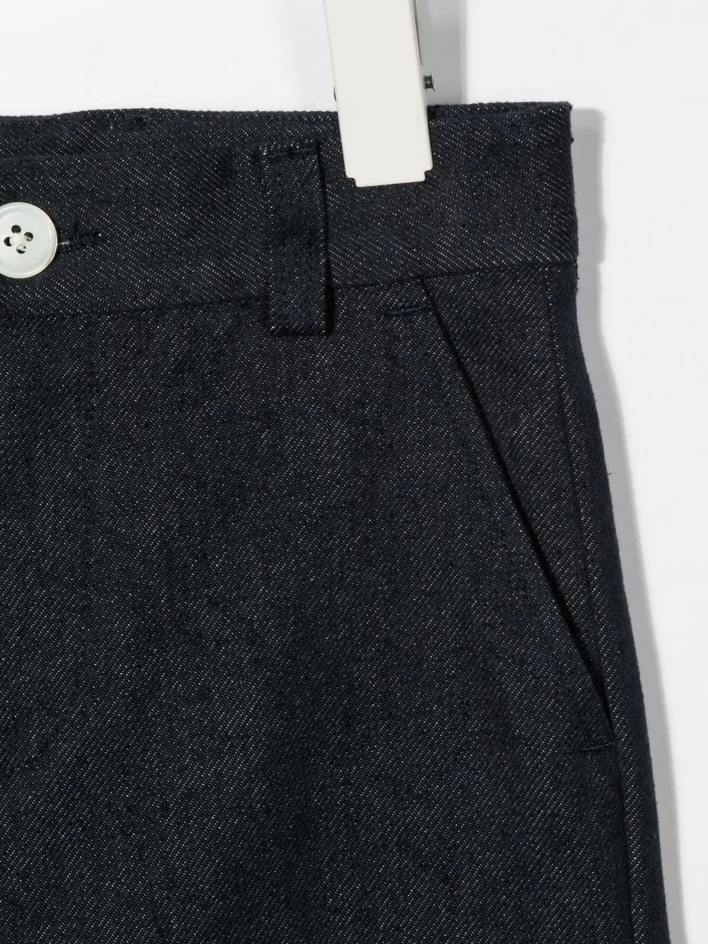 Прямые брюки с подворотами Thom Browne Kids, синий — фото 3