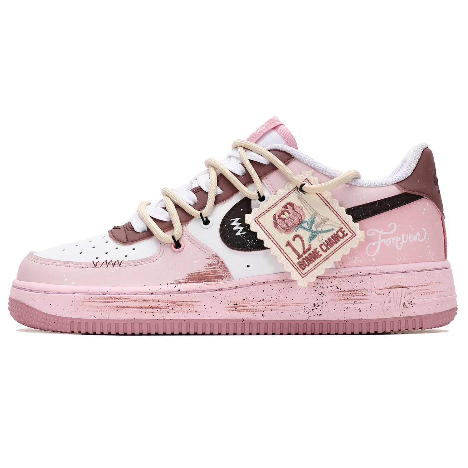 

Nike Кроссовки для скейтбординга Air Force 1 Low Top Kids розовые белые подростковые