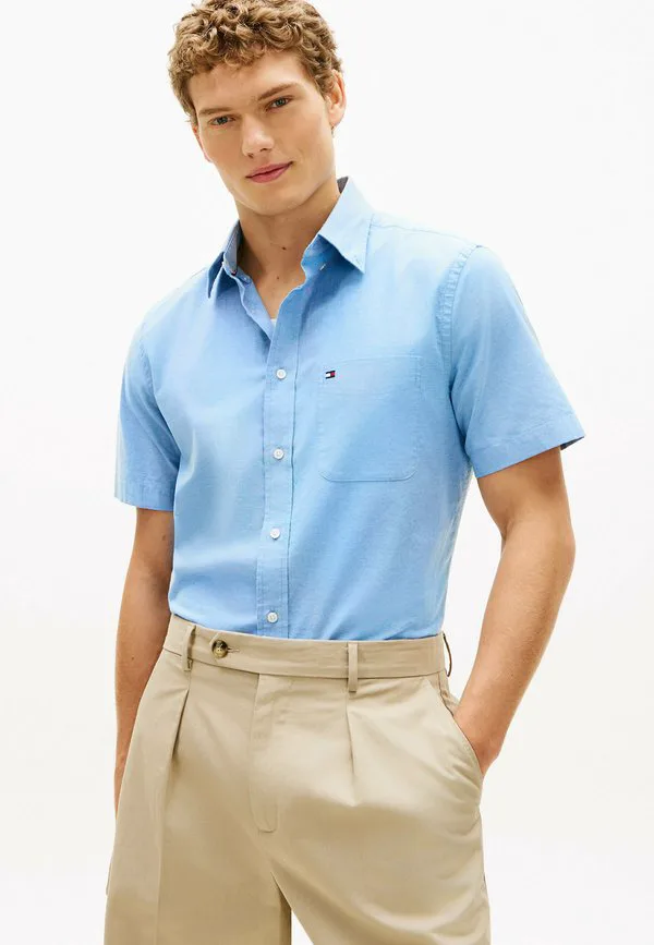 Легкая рубашка-оксфорд с коротким рукавом Tommy Hilfiger, Shirt Blue