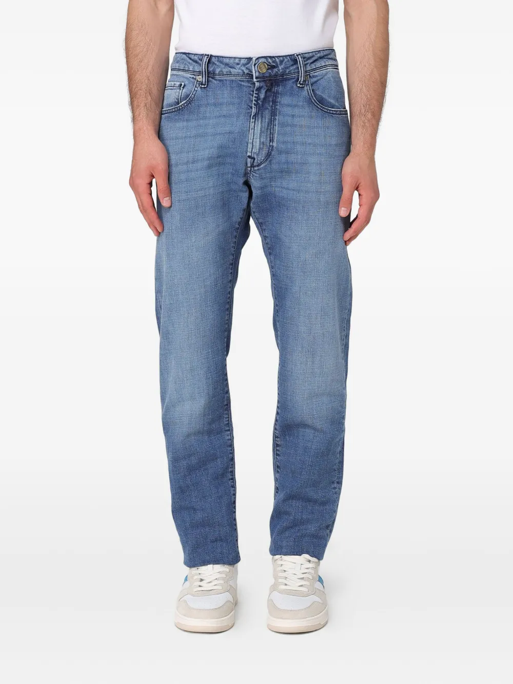 

Джинсы с нашивкой-логотипом Incotex, синий