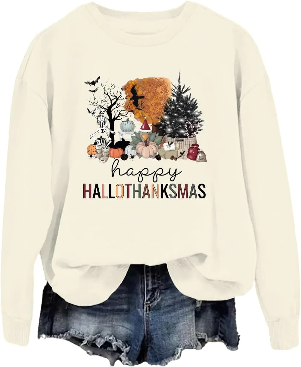 

Толстовка Happy Hallothanksmas с длинным рукавом