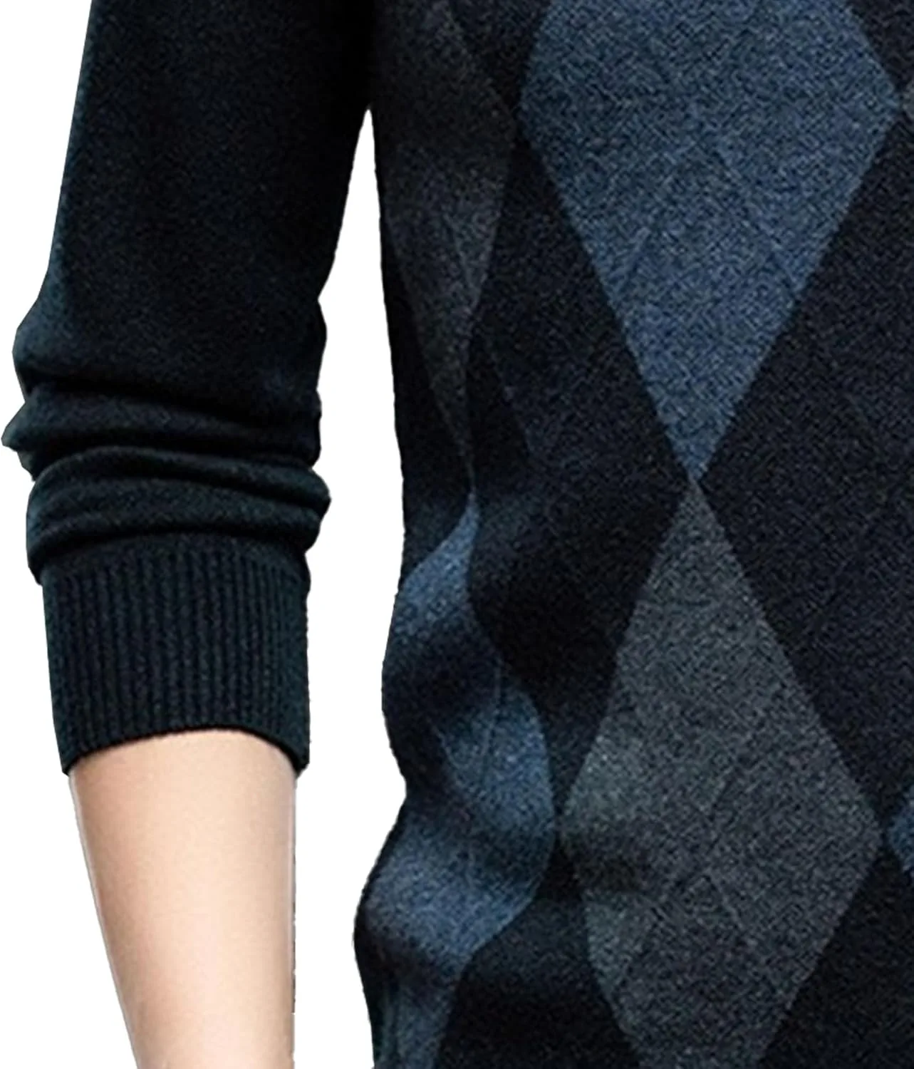 Мужской свитер с узором аргайл Slim Fit — фото 4