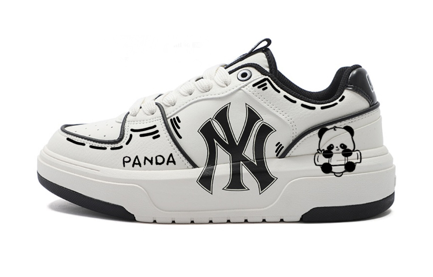 

Кроссовки MLB Chunky Liner Skateboarding Shoes Unisex Low-top White/Black, белый/черный