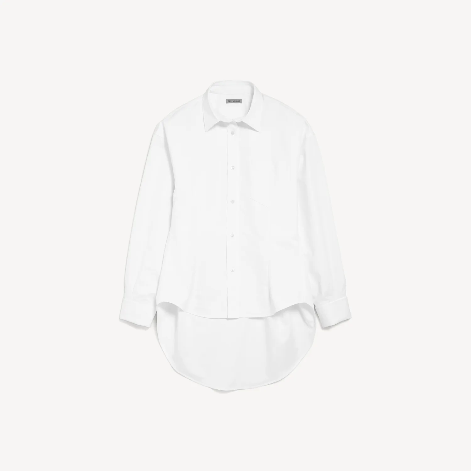 BALENCIAGA Женская классическая рубашка белого цвета