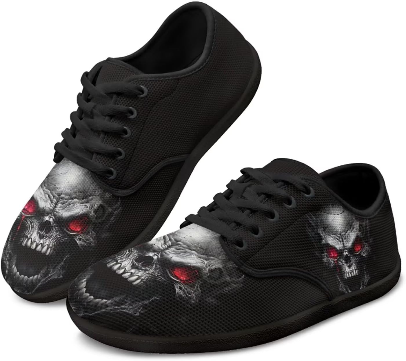 

Кроссовки Binienty для женщин и мужчин с широким носком, легкие, на шнуровке, Dark Skull
