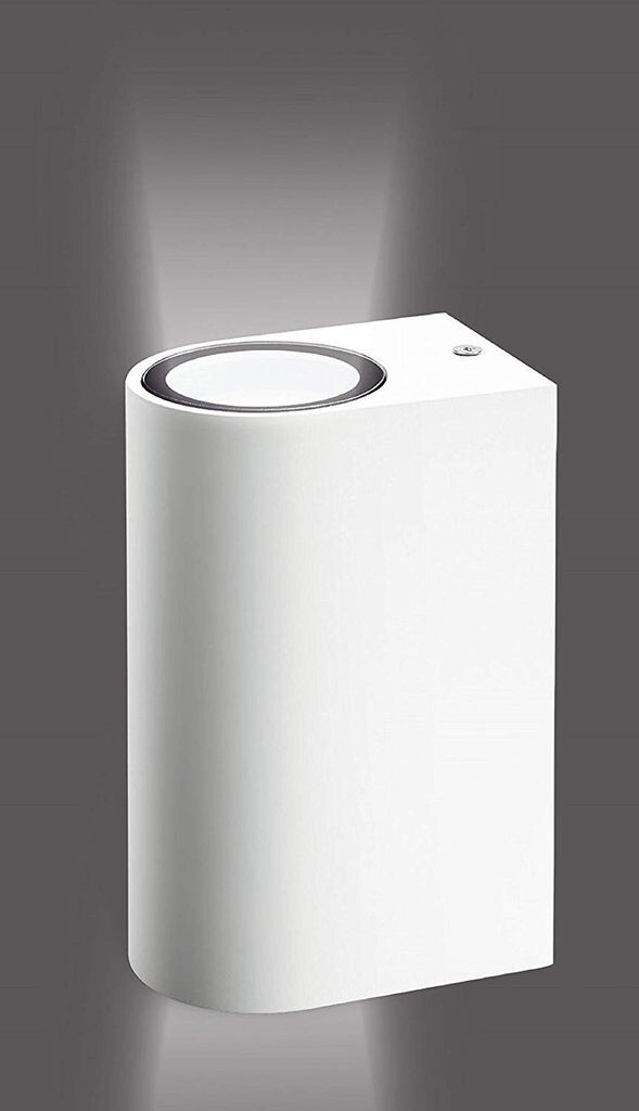 

[T] 8010-RW IP44 Светодиодный бра из алюминия, круглый белый матовый, с 2 цоколями GU10, каждый из которых подходит для светодиодных лампочек для внутреннего и наружного освещения, настенного наружного освещения, уличного прожектора, настенного...