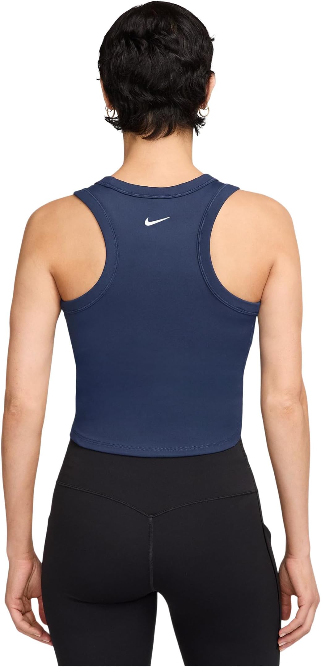 Топ Nike One Fitted Dri-FIT Cropped Tank Top, цвет Midnight Navy — фото 2
