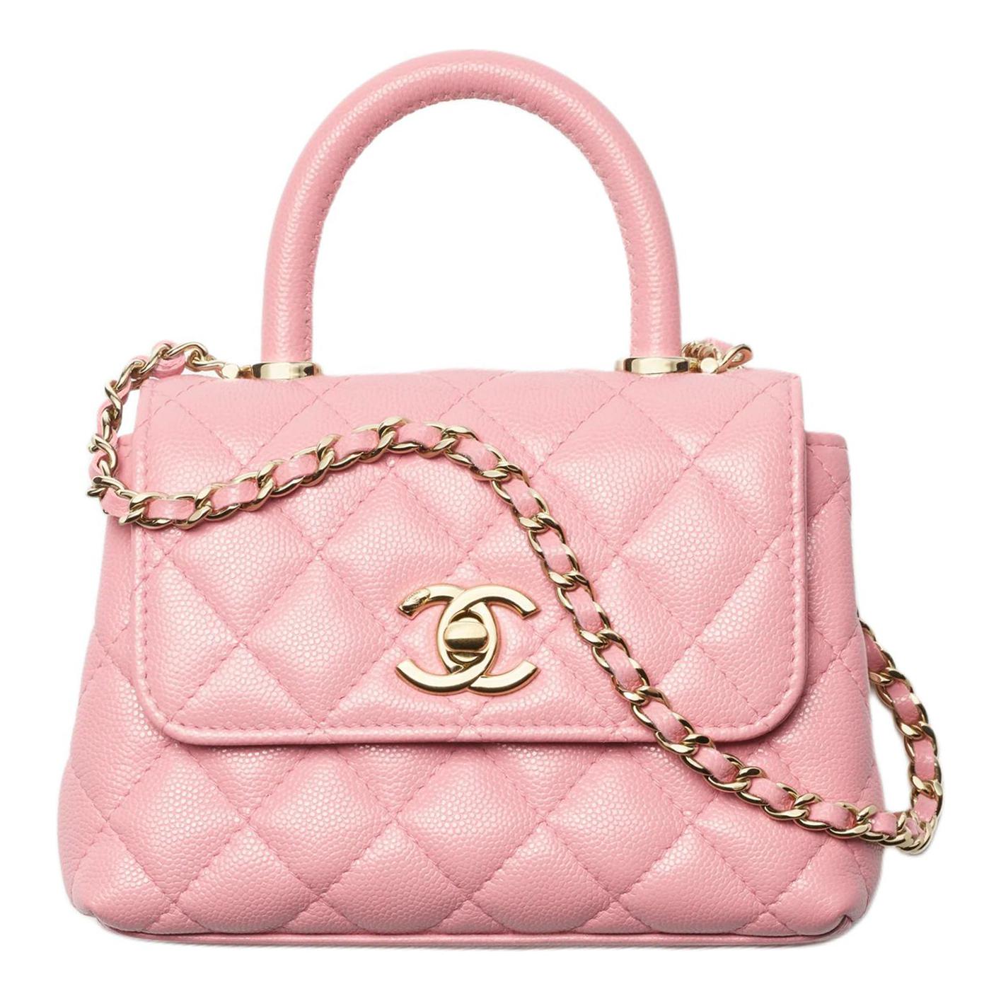 

CHANEL Женская розовая сумка через плечо из зерненой телячьей кожи