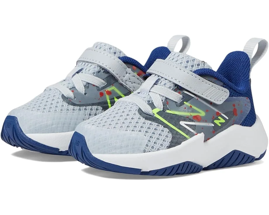 Кроссовки New Balance Kids Rave Run v2 Bungee Lace with Top Strap, Granite/InkwellSee Less