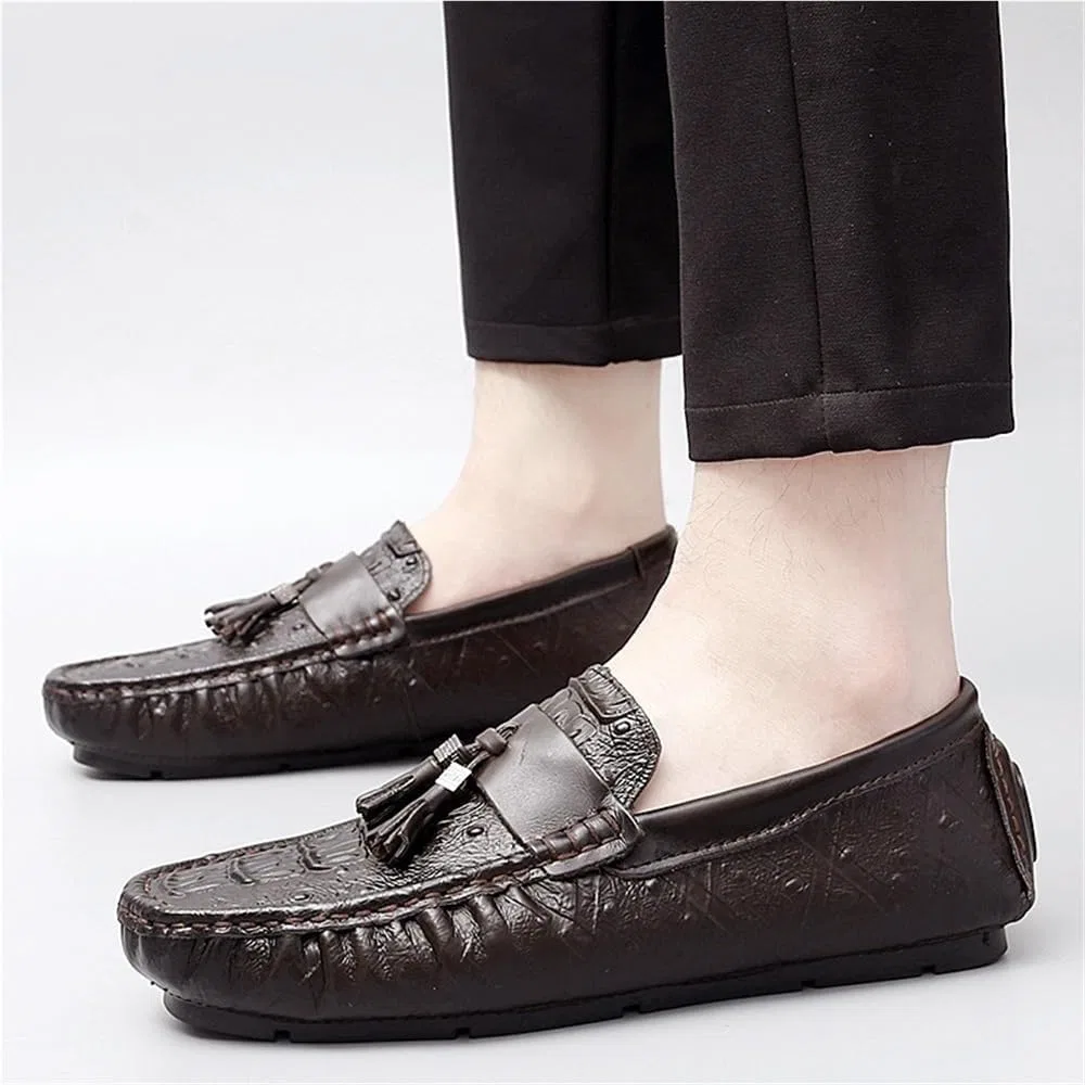 Мужские лоферы с принтом крокодила, Crocodile Print, коричневый DHFIRUFSHLO — фото 3