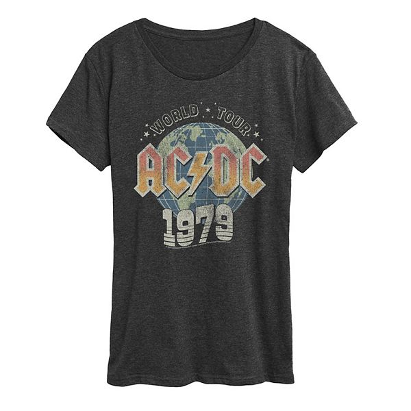 

Футболка женская acdc world tour 1979 distressed graphic Licensed Character, Heather Charcoal, Черный, Футболка женская acdc world tour 1979 distressed graphic Licensed Character, Heather Charcoal