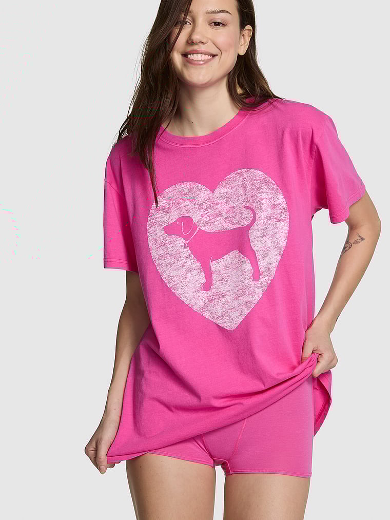 

Хлопковая футболка кампуса Pink, pink fire