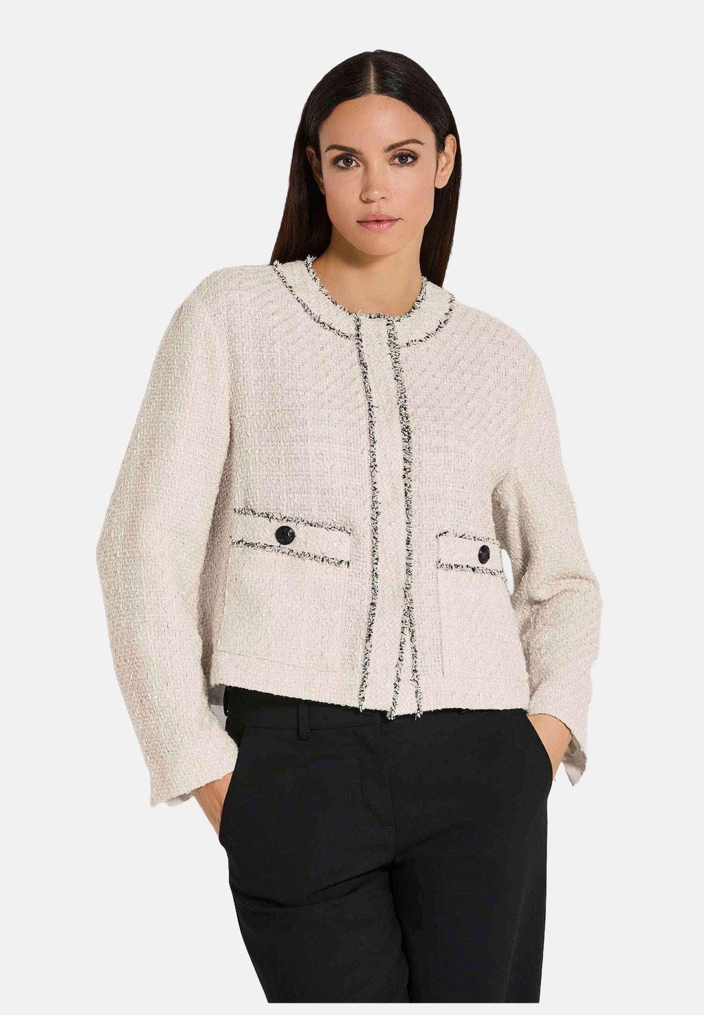 

Летняя куртка KURZ IN -OPTIK - Blazer - wool white black MADELEINE, кремовый