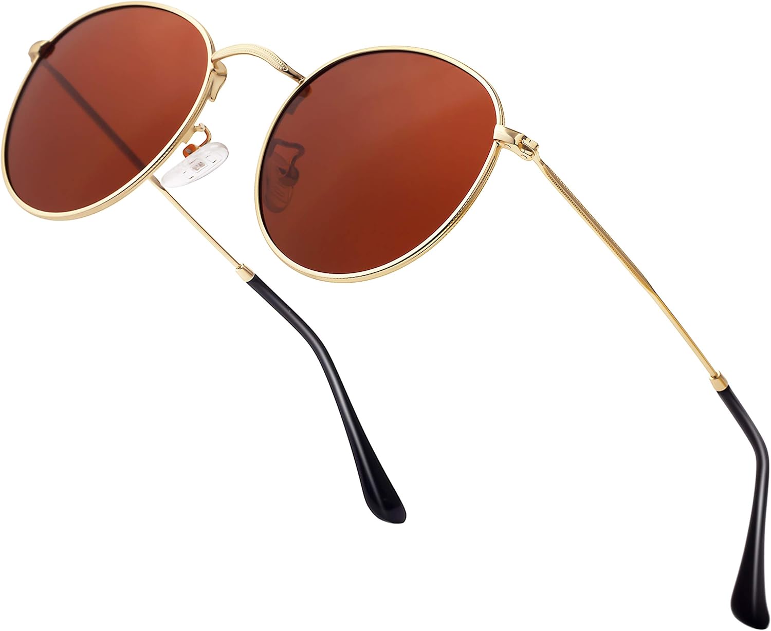 

Маленькие круглые поляризованные солнцезащитные очки в стиле ретро для мужчин и женщин, с зеркальными линзами и металлической оправой, круглые солнцезащитные очки Htms, Red Lens/Gold Frame