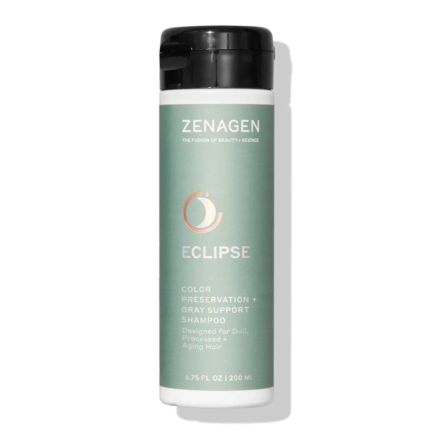 ZENAGEN Eclipse Color Preservation + Gray Support шампунь для усиления цвета волос, уменьшения седины, питания и укрепления стареющих волос, растительный, безопасный для окрашенных волос, для всех типов волос 200 мл (.)