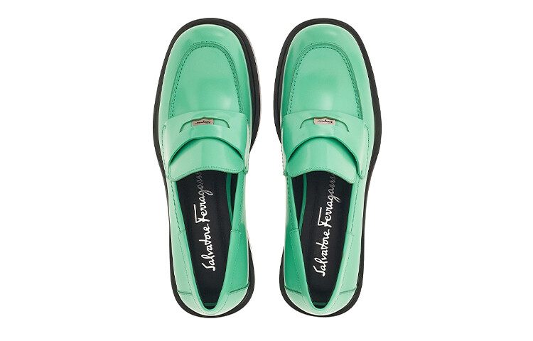 Женские повседневные туфли женские светло-зеленые Ferragamo — фото 4