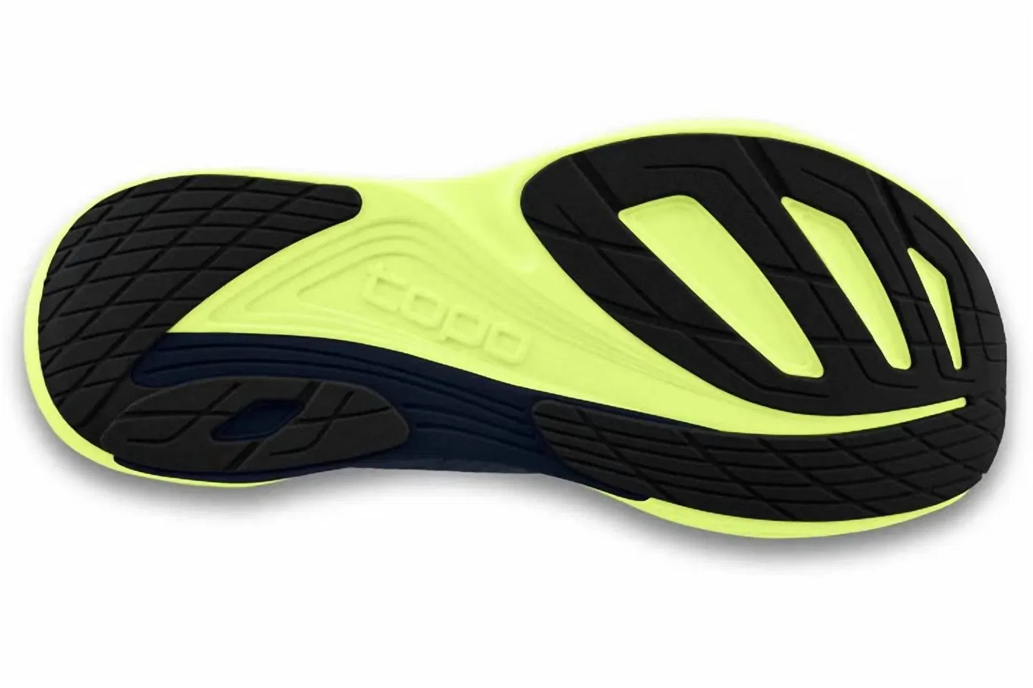Topo Athletic Мужские беговые кроссовки Ultrafly 5, темно-синий/салатовый цвет — фото 4