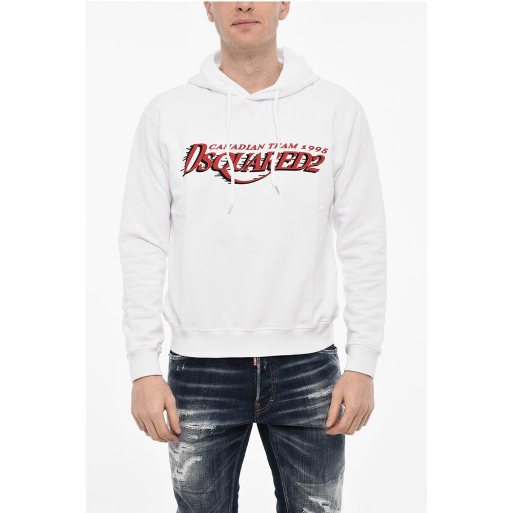

Хлопковая толстовка с капюшоном и логотипом Dsquared2, White