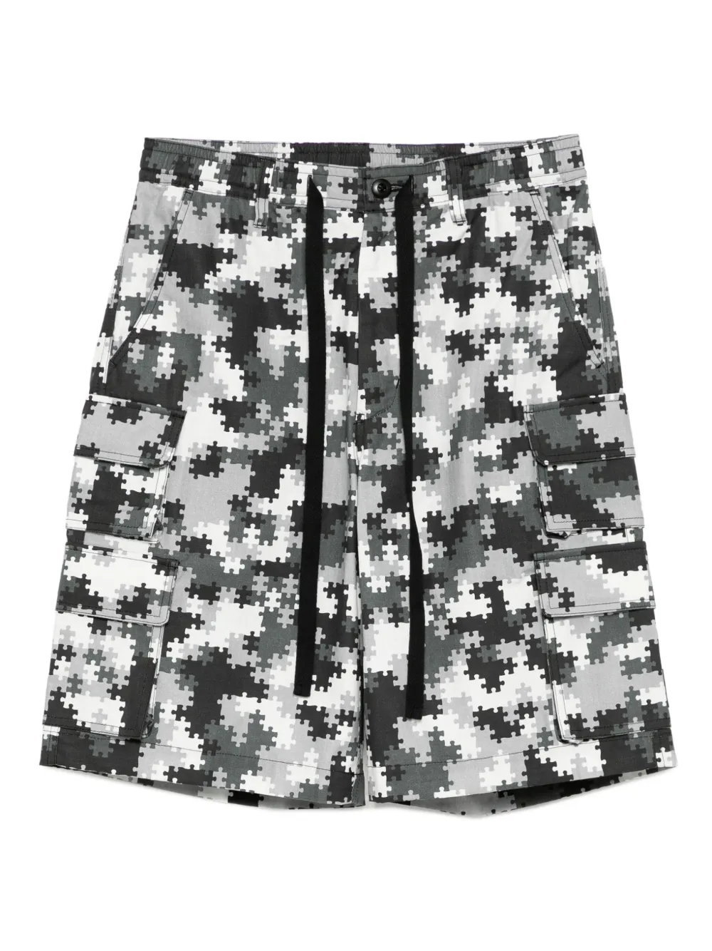 

Шорты карго puzzle camo PEACE AND AFTER, черный