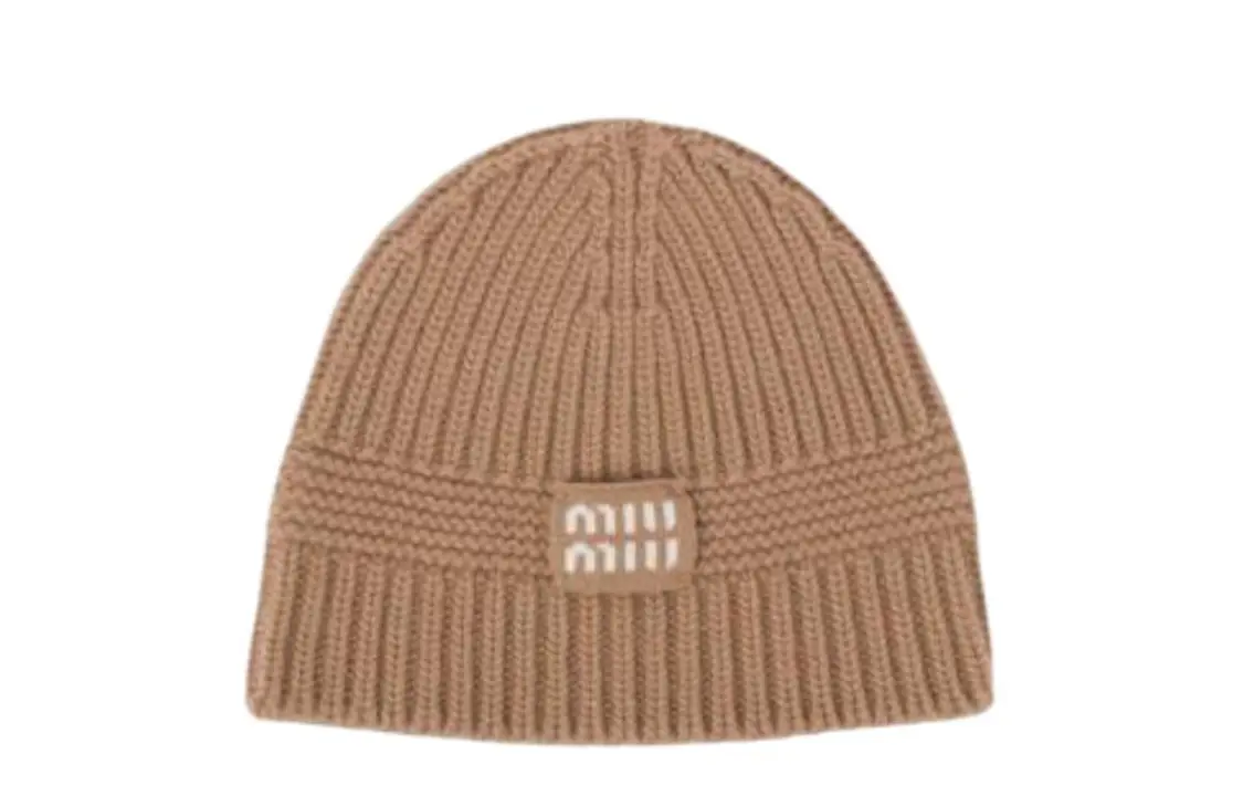 

Кашемировая шапка женская коричневая MIU MIU