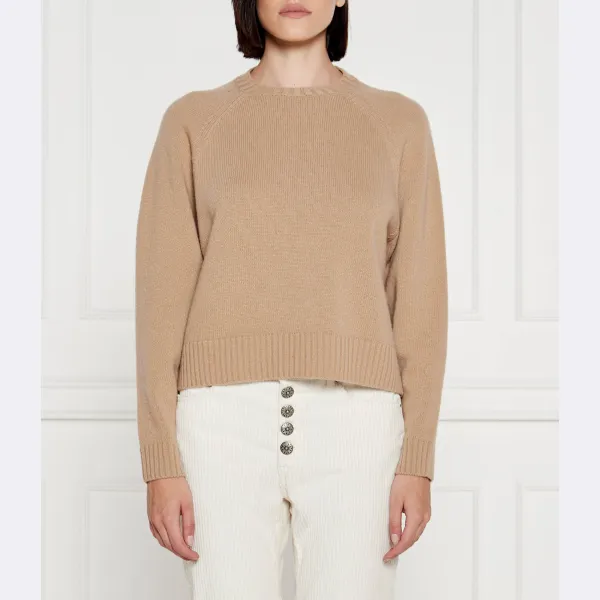 

Шерстяной свитер прямого кроя в клетку Max Mara, коричневый