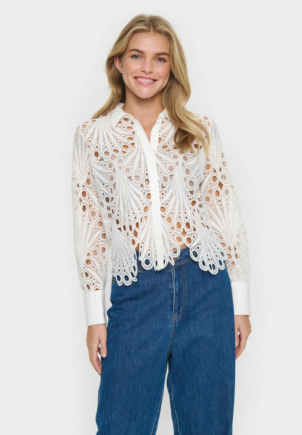 

Блузка на пуговицах Saint Tropez, молочный