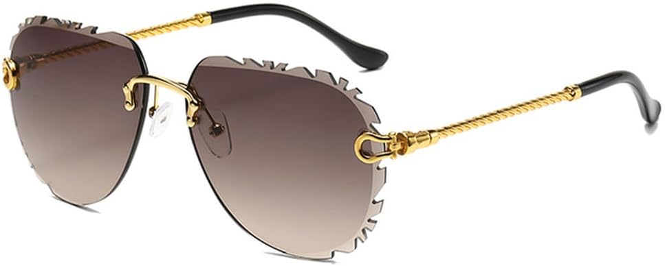 

Солнцезащитные очки LVTFCO без оправы, с круглым узором и обрезанными краями, модные и популярные женские солнцезащитные очки для путешествий и фотосъемки. Популярная мода, Grey Brown